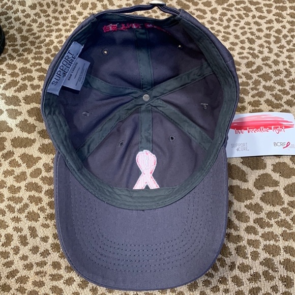NWT Support The Cure Gray Baseball Hat/Cap~Pink Ribbon~Breast Cancer Awareness - Picture 9 of 13